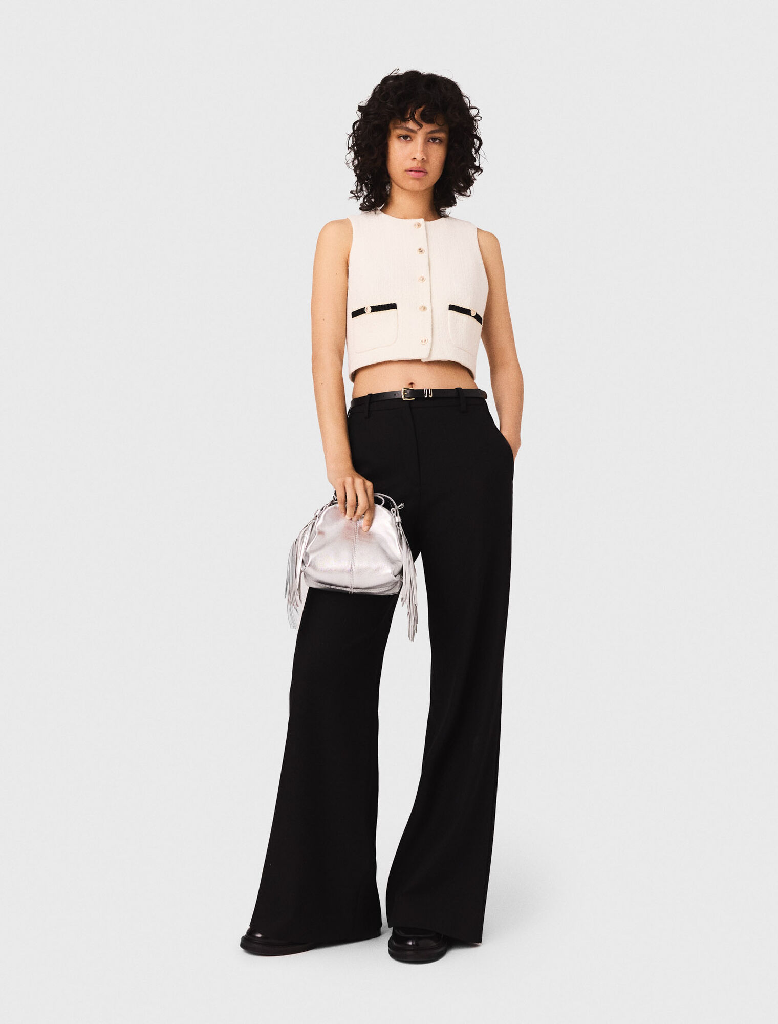 Ärmelloses Top aus Tweed-Lurex