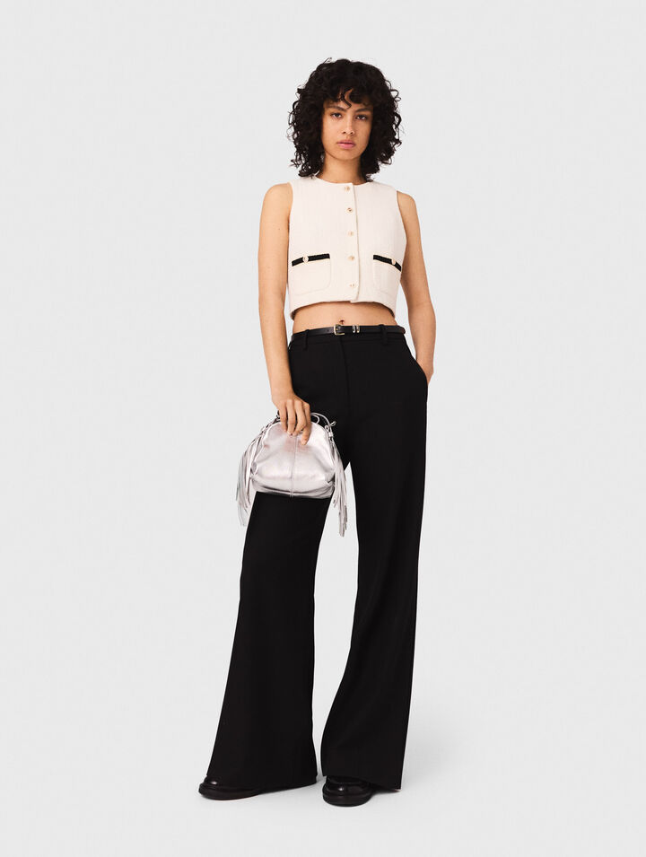 Ärmelloses Top aus Tweed-Lurex