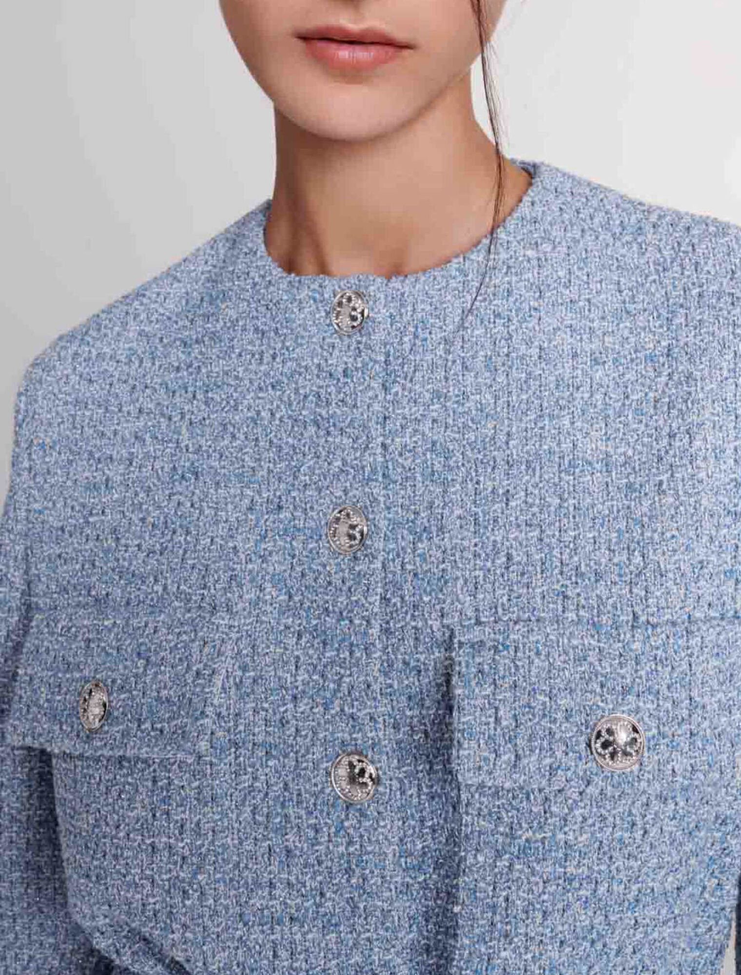 Jacke aus Tweed mit Gürtel