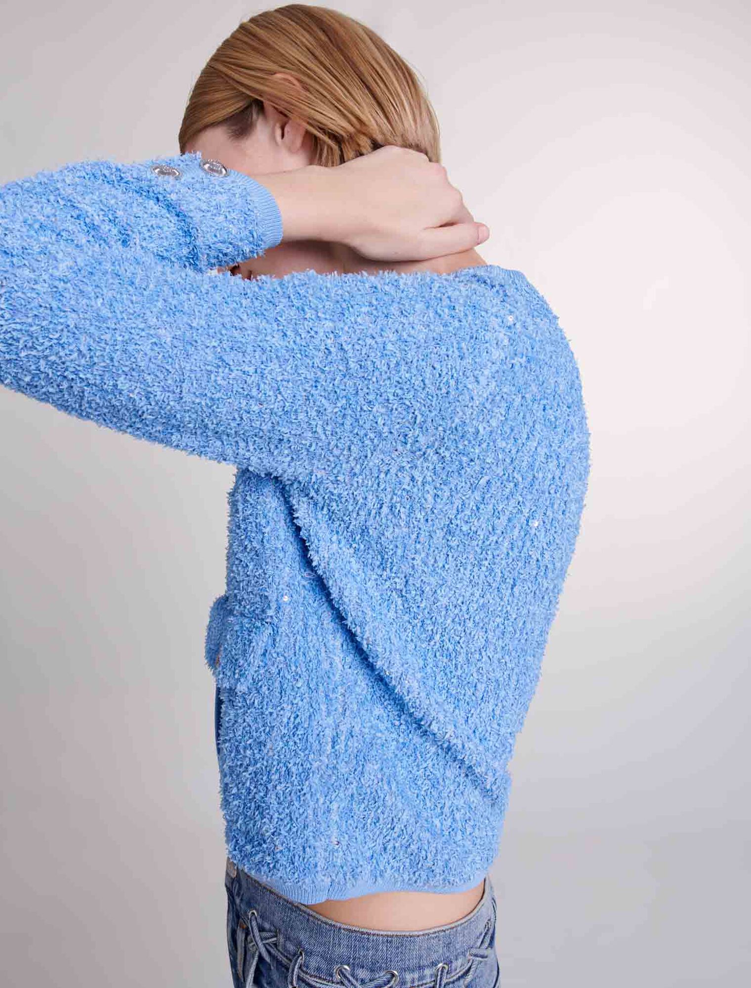 Strick-Cardigan mit Pailletten