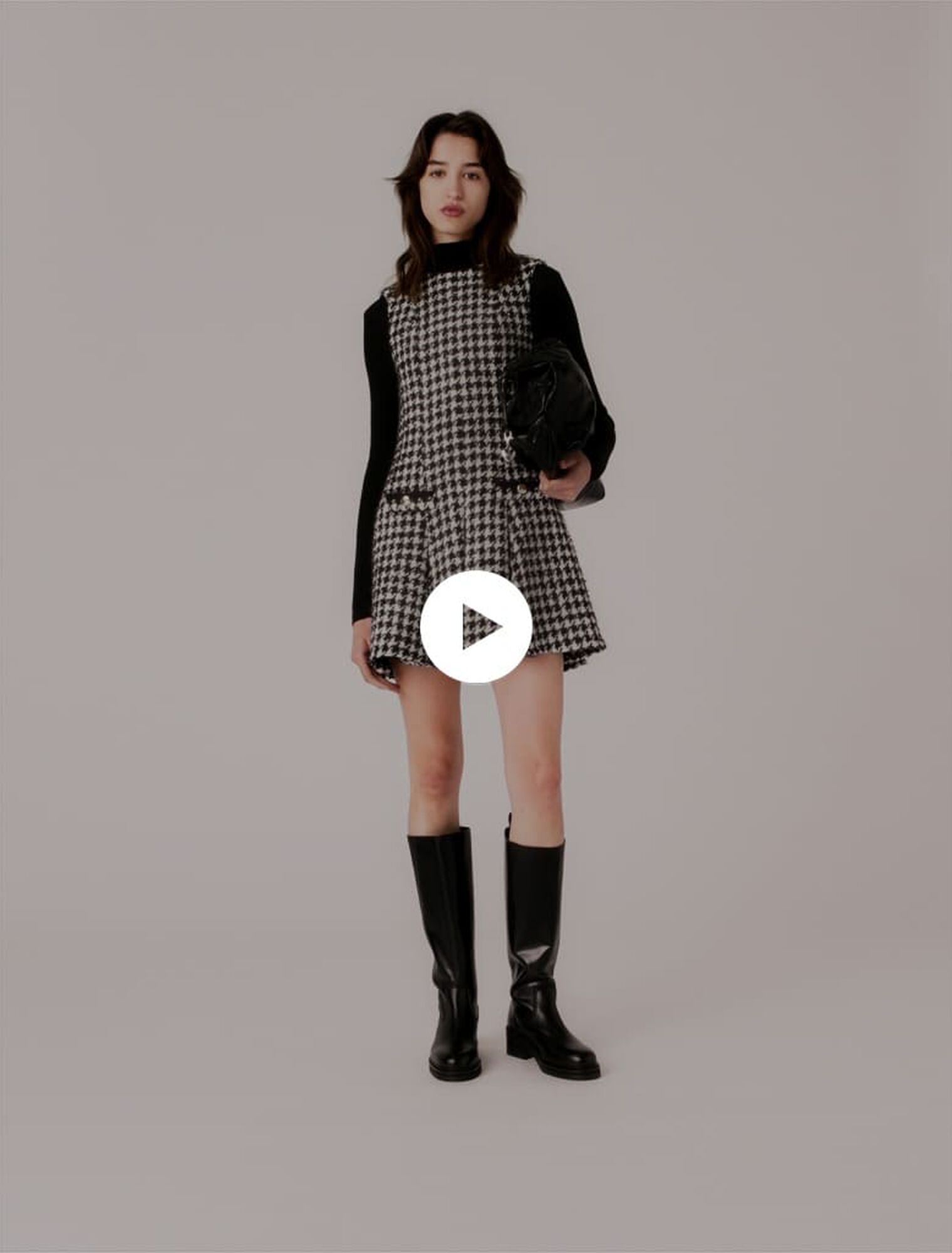 Ausgestelltes Tweed-Kleid