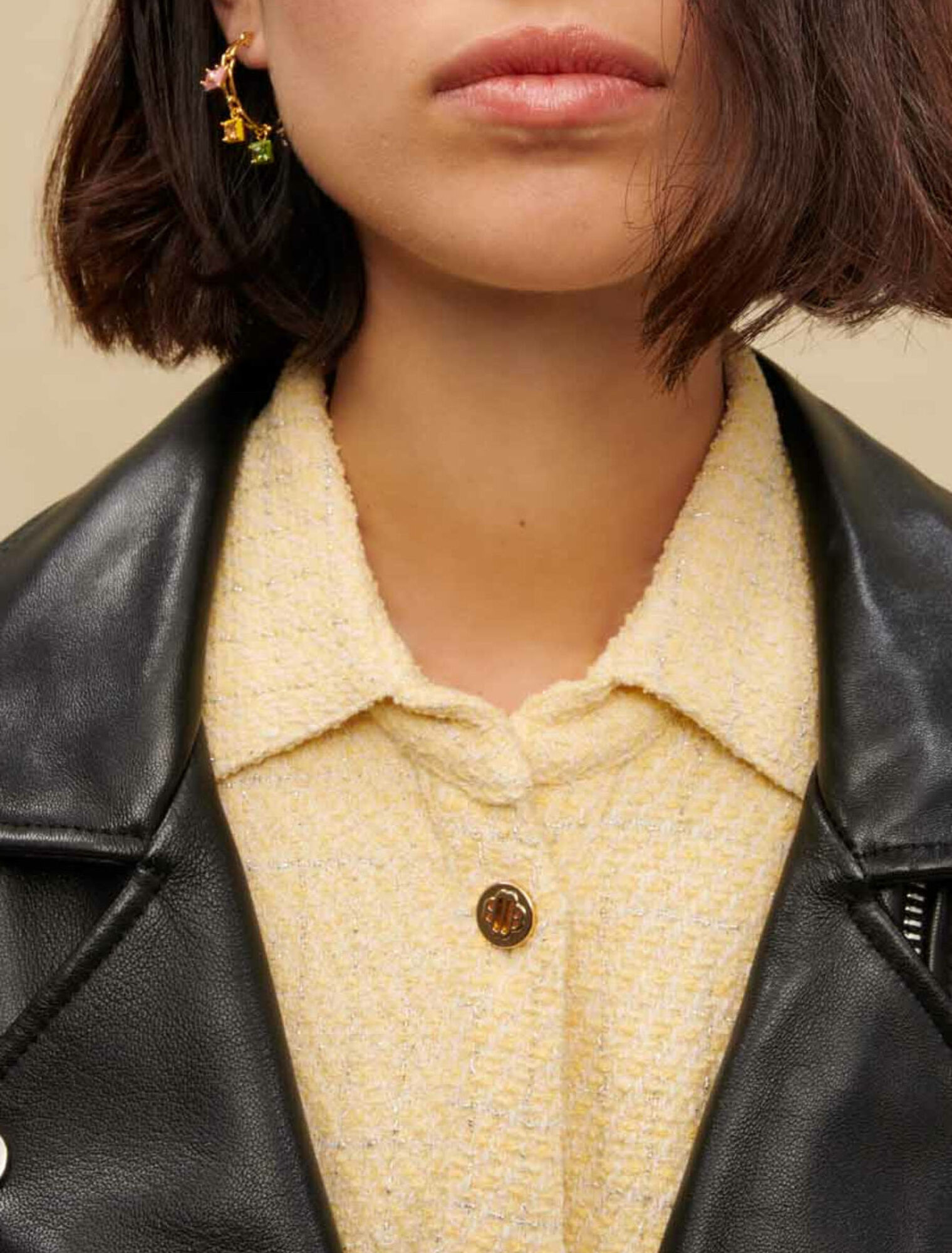 Oversize-Lederjacke im Bikerstil