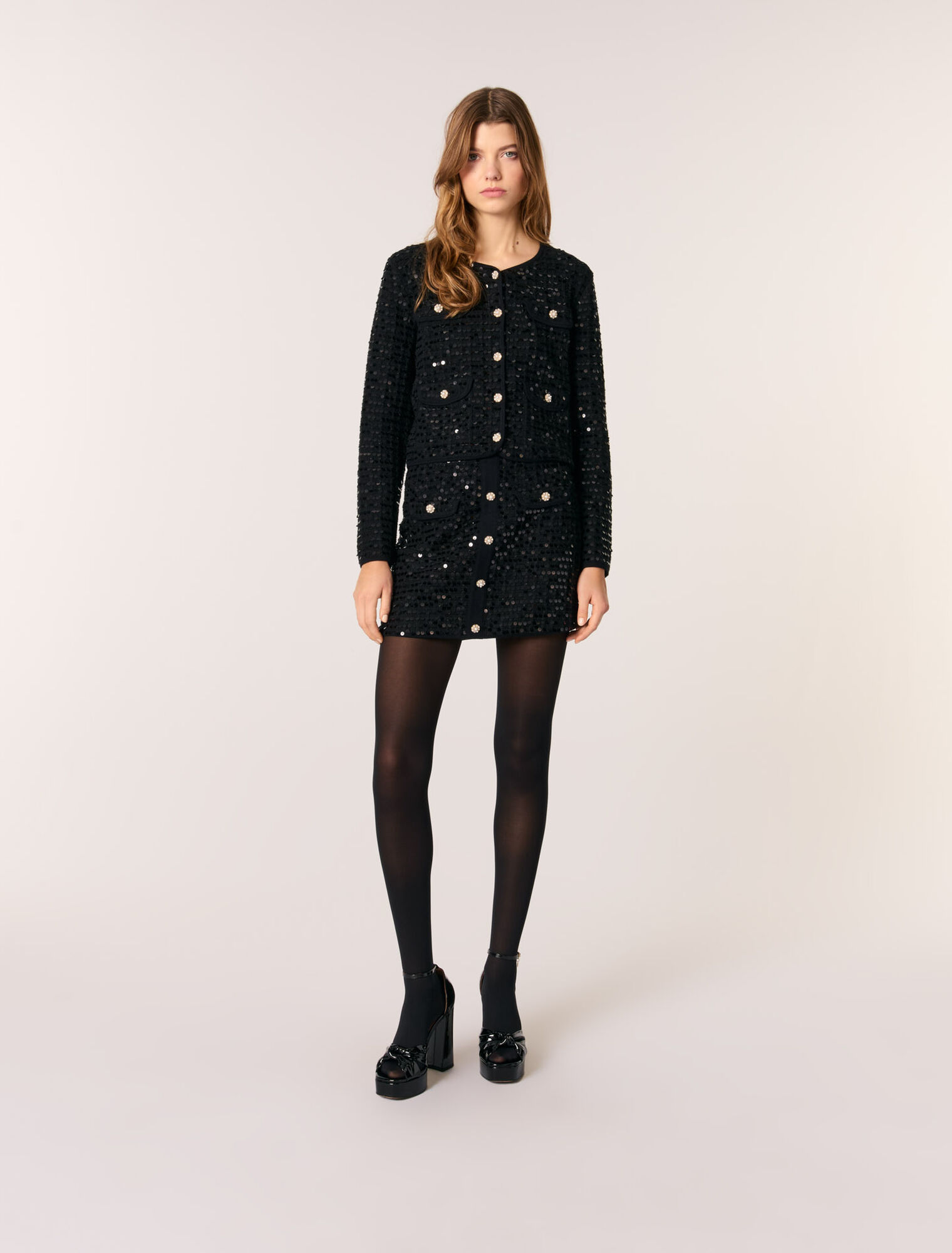 Kurzer Cardigan mit Pailletten