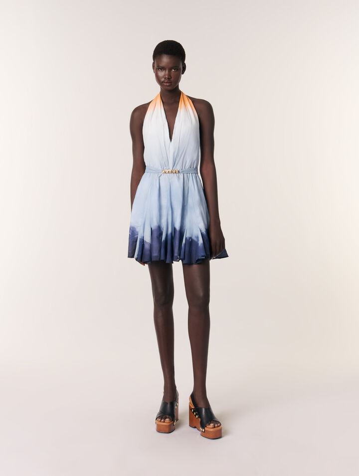 Kurzes Kleid mit Batik-Muster