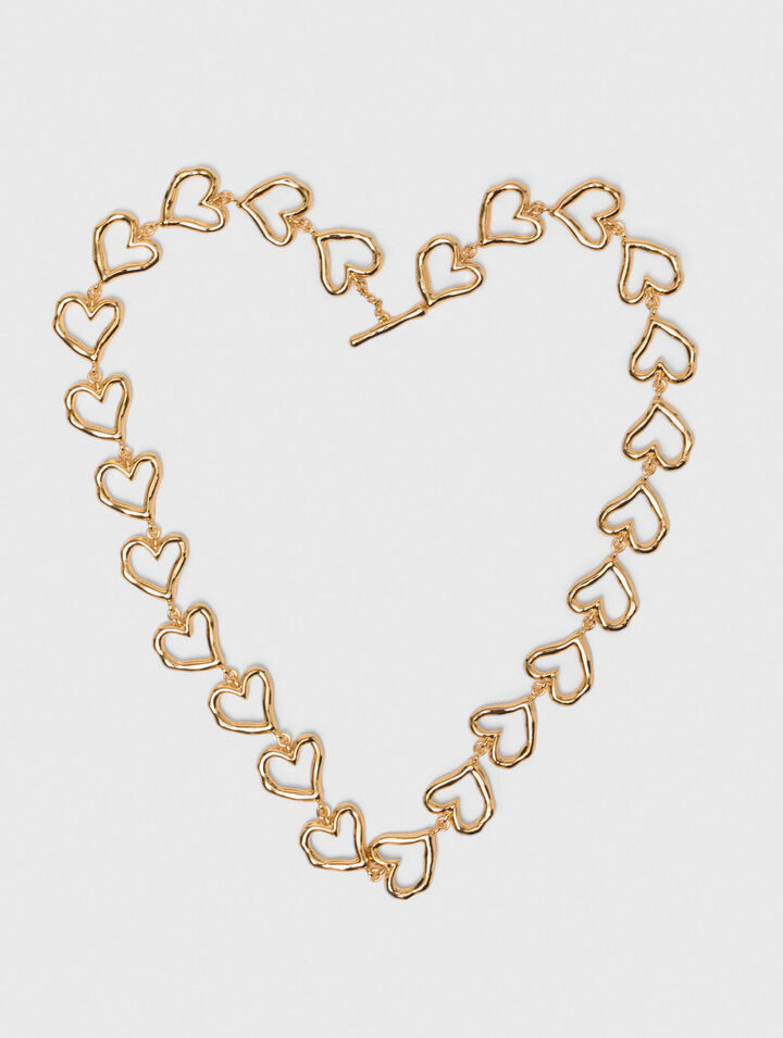 Herz-Halskette aus Messing, gold