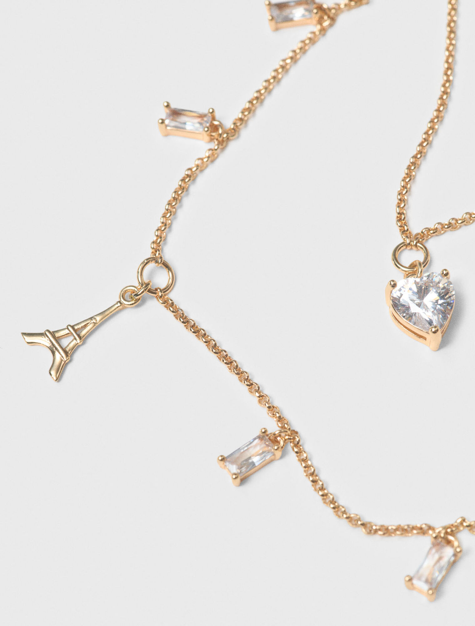 Doppelkette mit Strass-Anh&auml;ngern