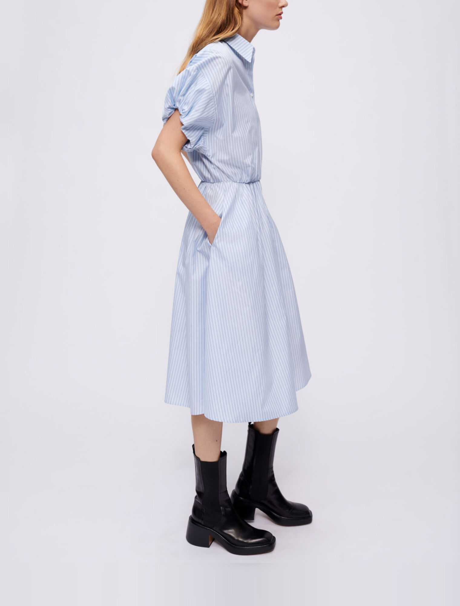 Gestreiftes Hemdblusenkleid