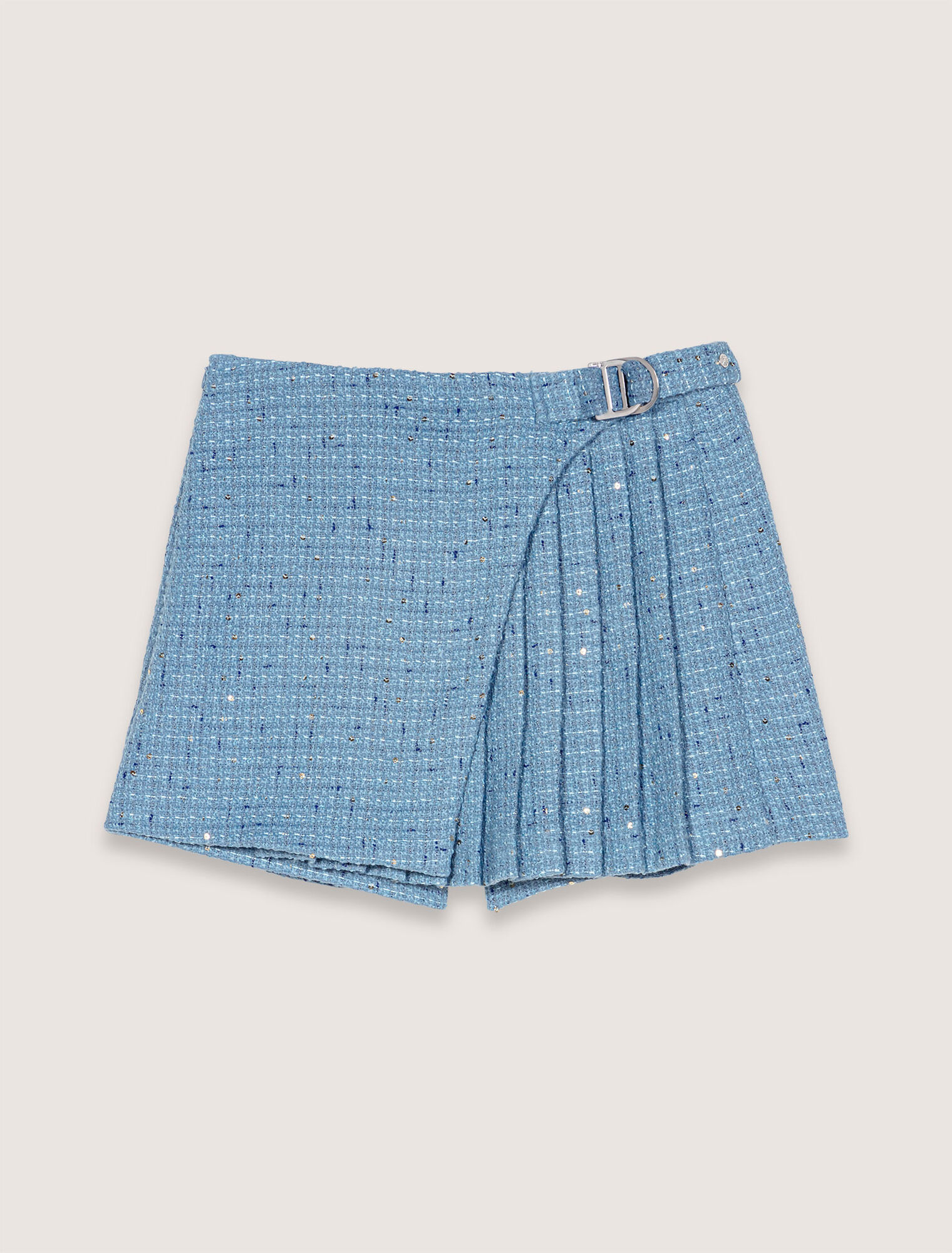 Plissierter Hosenrock aus Tweed