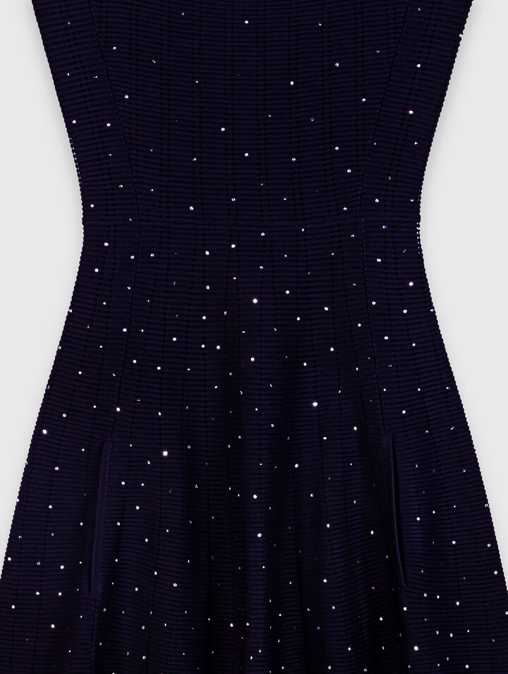Langes Strickkleid mit Strass