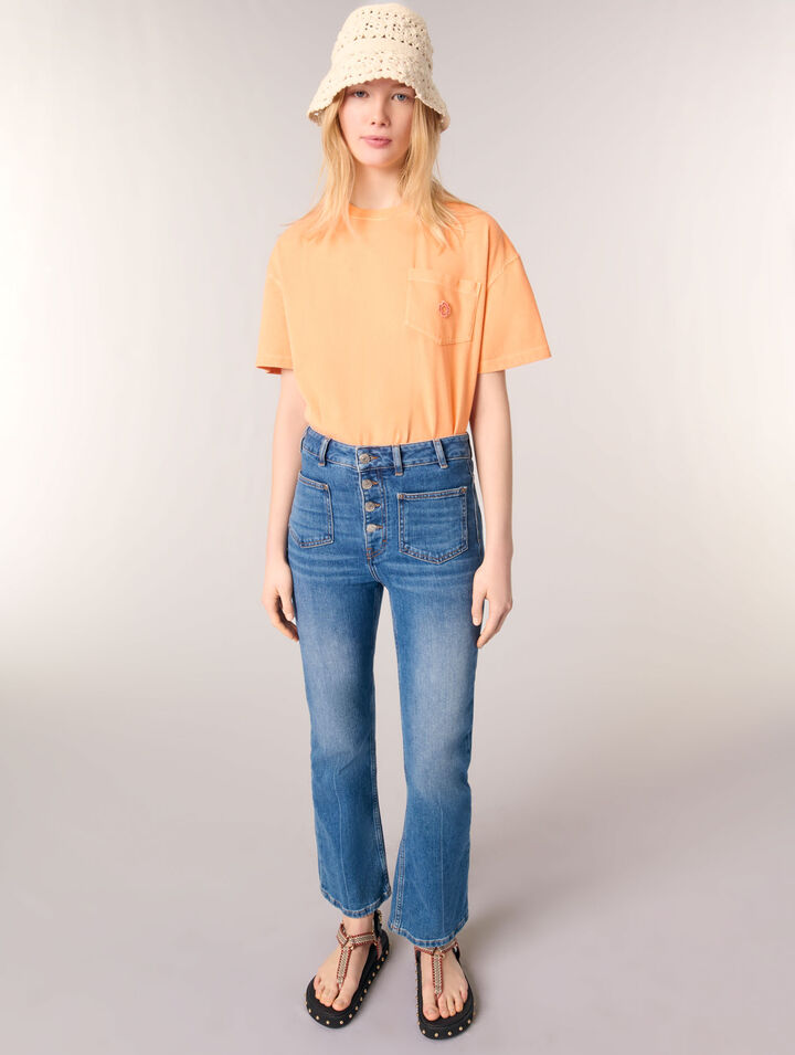 Denim jeans with pockets