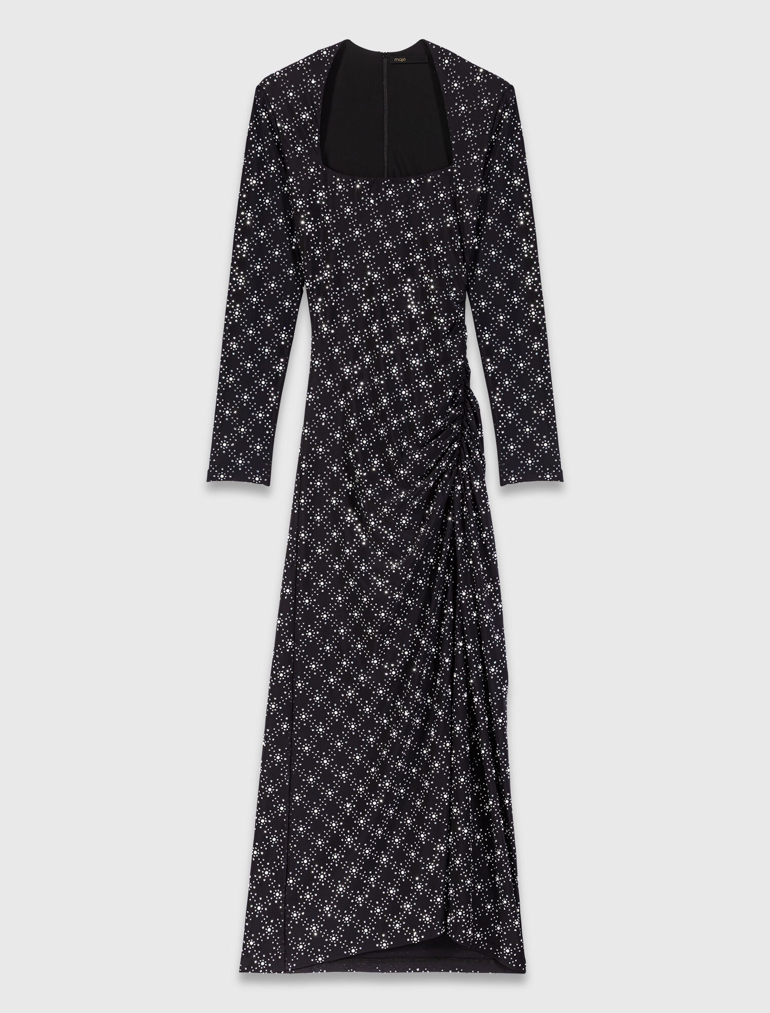 Langes Kleid mit Perlen und Strass