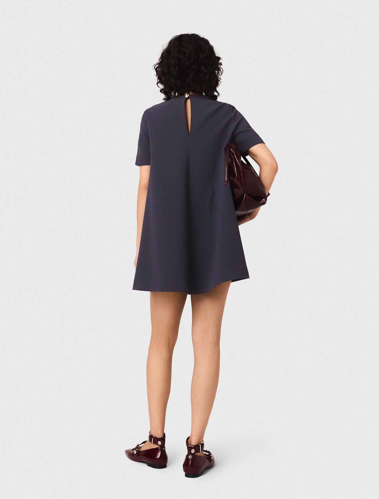 Trapezkleid aus schwerem Crêpe