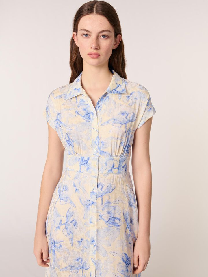 Langes bedrucktes Kleid