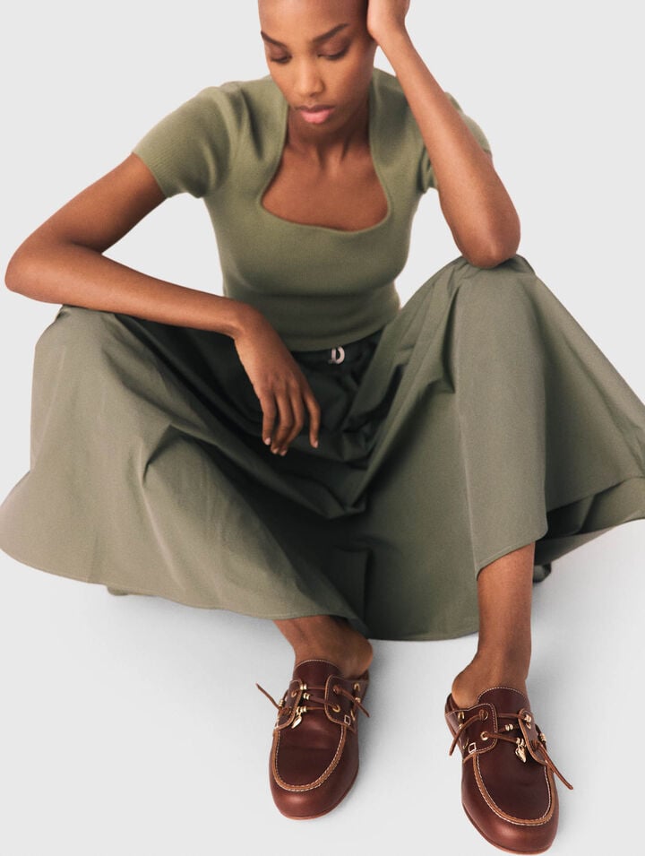 Bootsschuh-Mule aus Leder