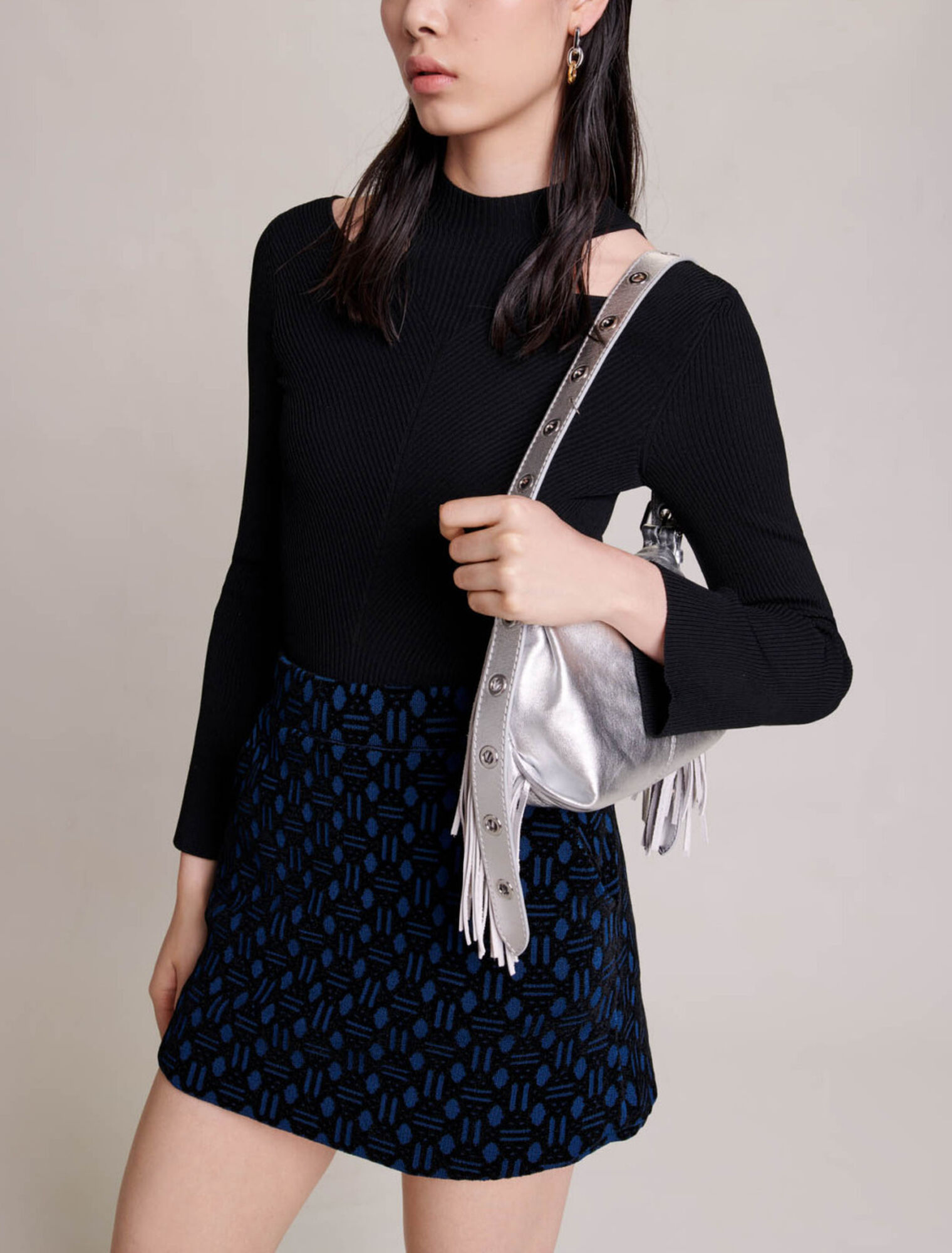 Shorts aus Samt-Jacquard