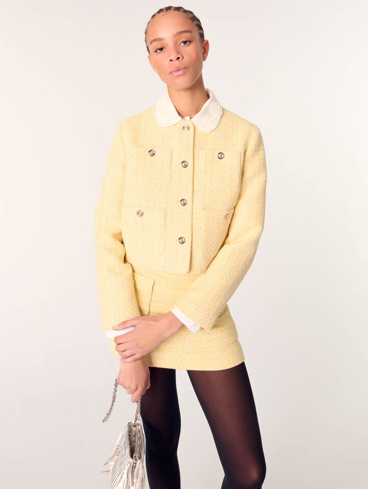 Kurze Tweed-Jacke mit Lurex