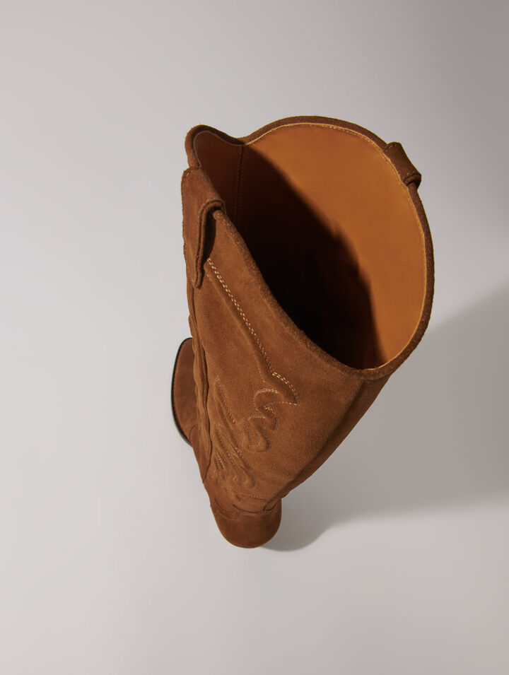 Santiags Stiefel aus Veloursleder