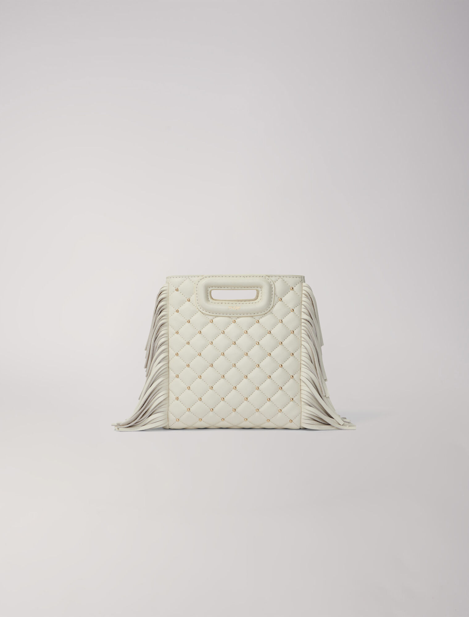 M-Tasche aus Leder mit Nieten