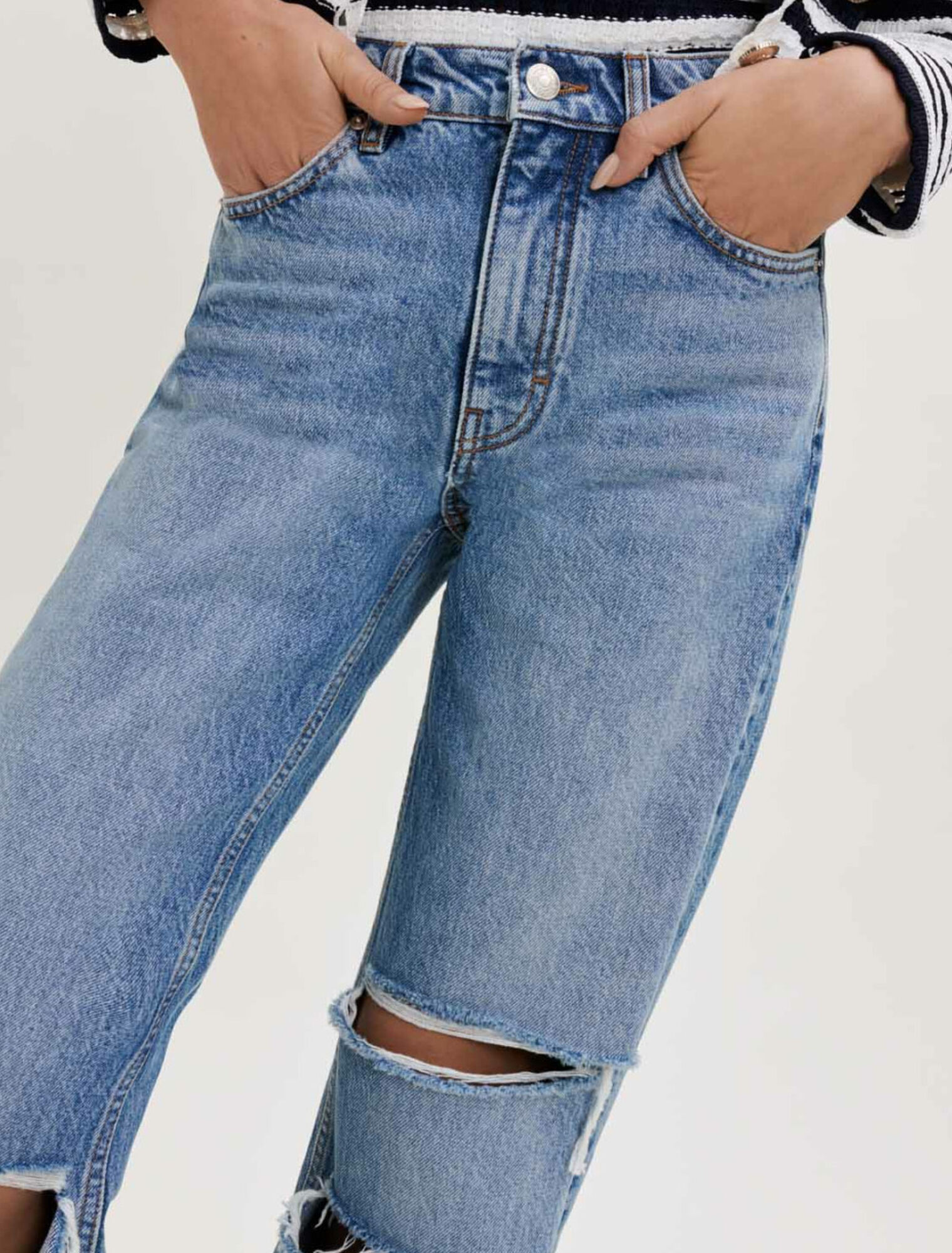 Gerade geschnittene Destroyed-Jeans