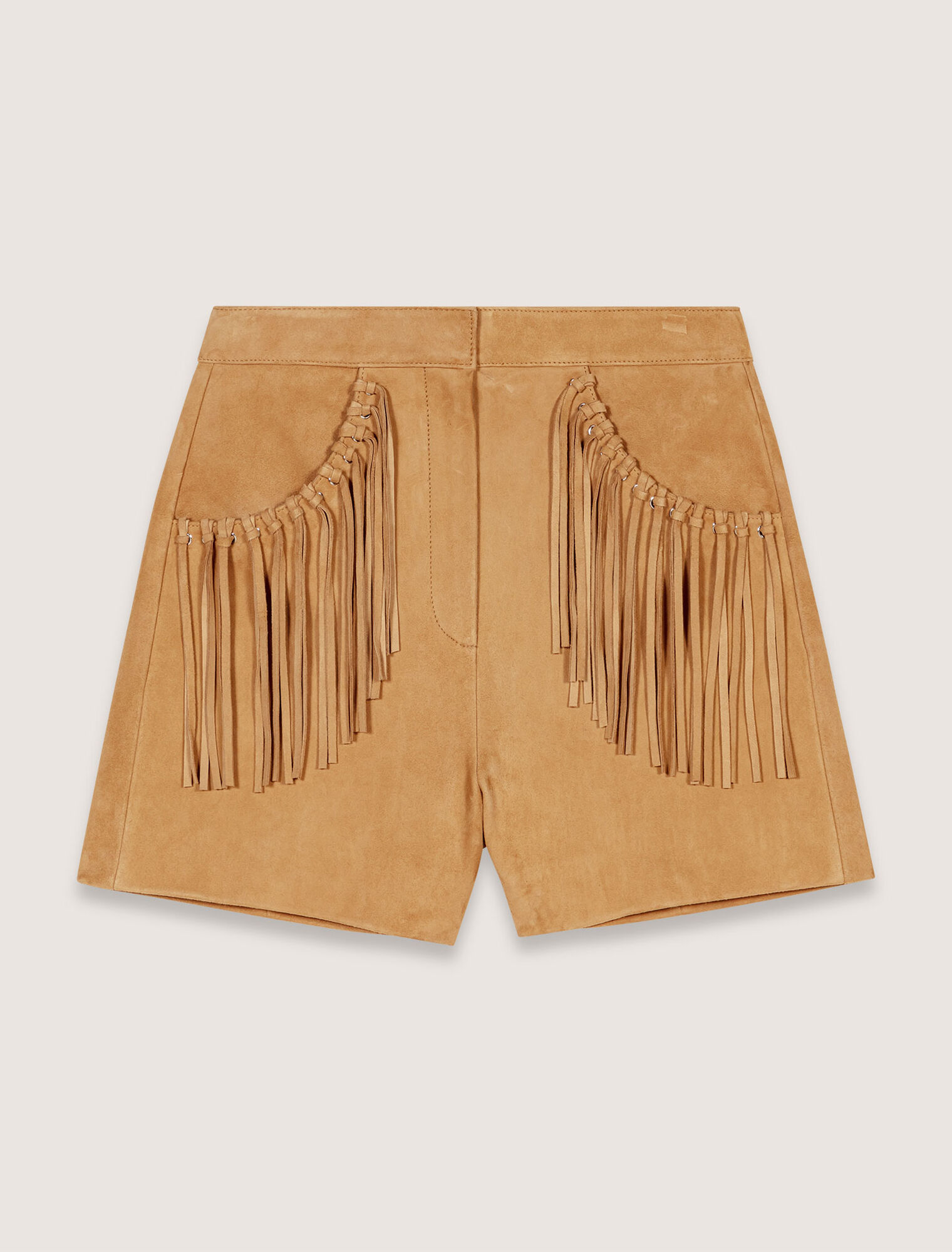 Shorts mit Fransen aus Nubuk