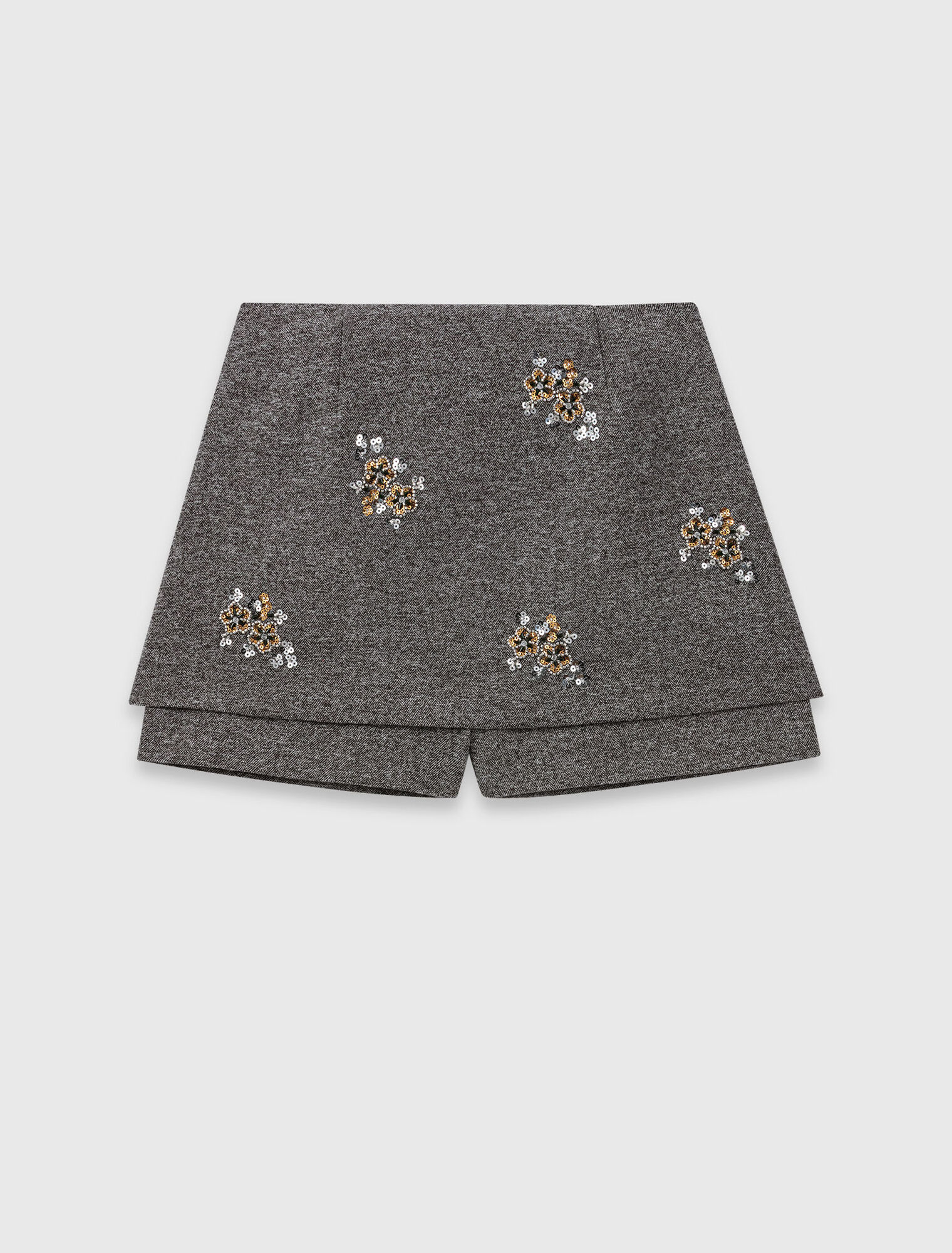Shorts mit floraler Stickerei