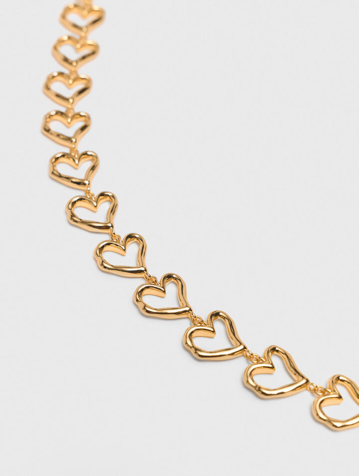 Herz-Halskette aus Messing, gold
