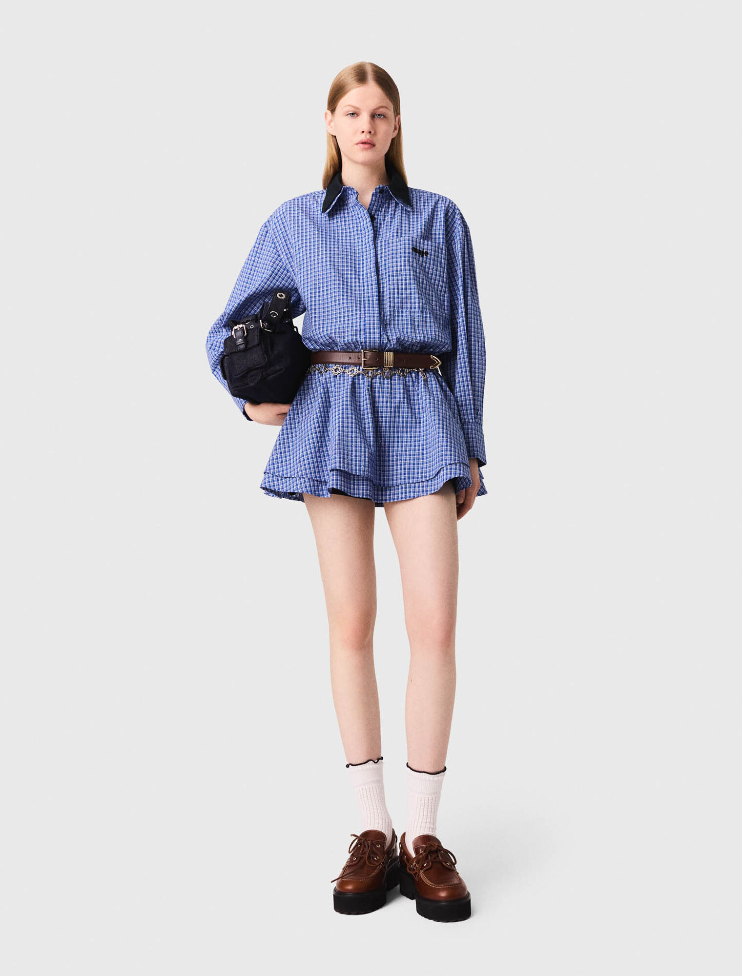 Stretch-Baumwoll-Overall mit Strass