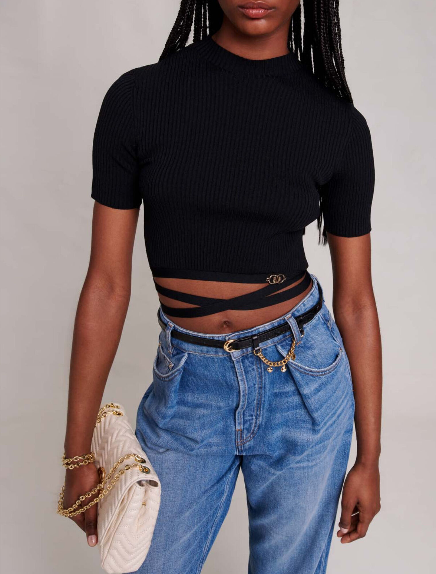 Überkreuztes Crop Top