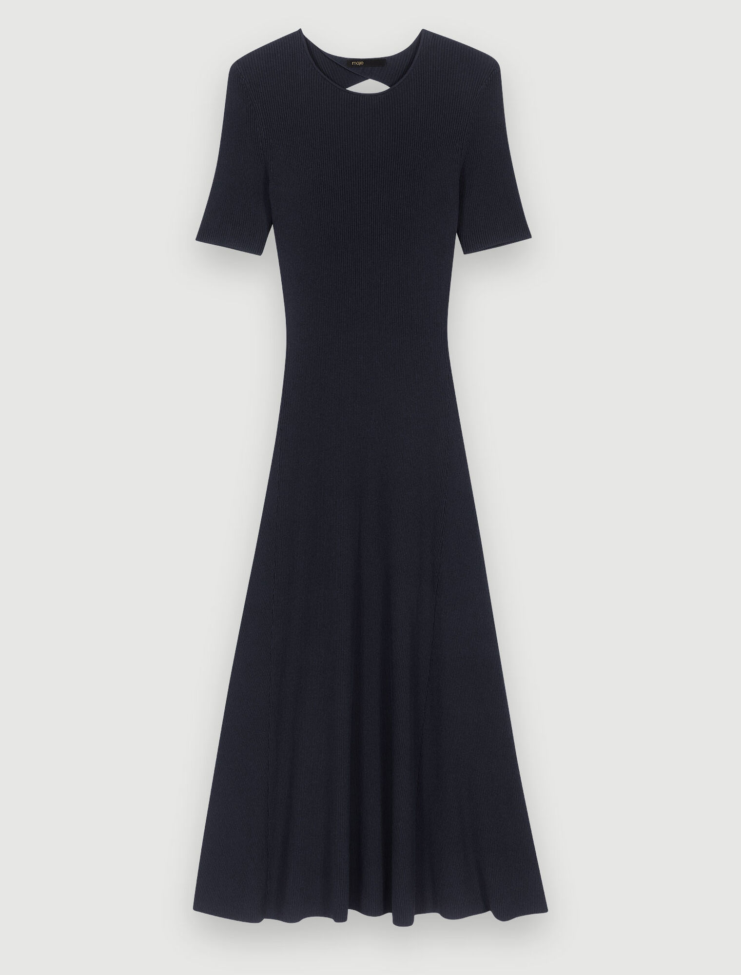 Langes Strickkleid mit Lochmuster