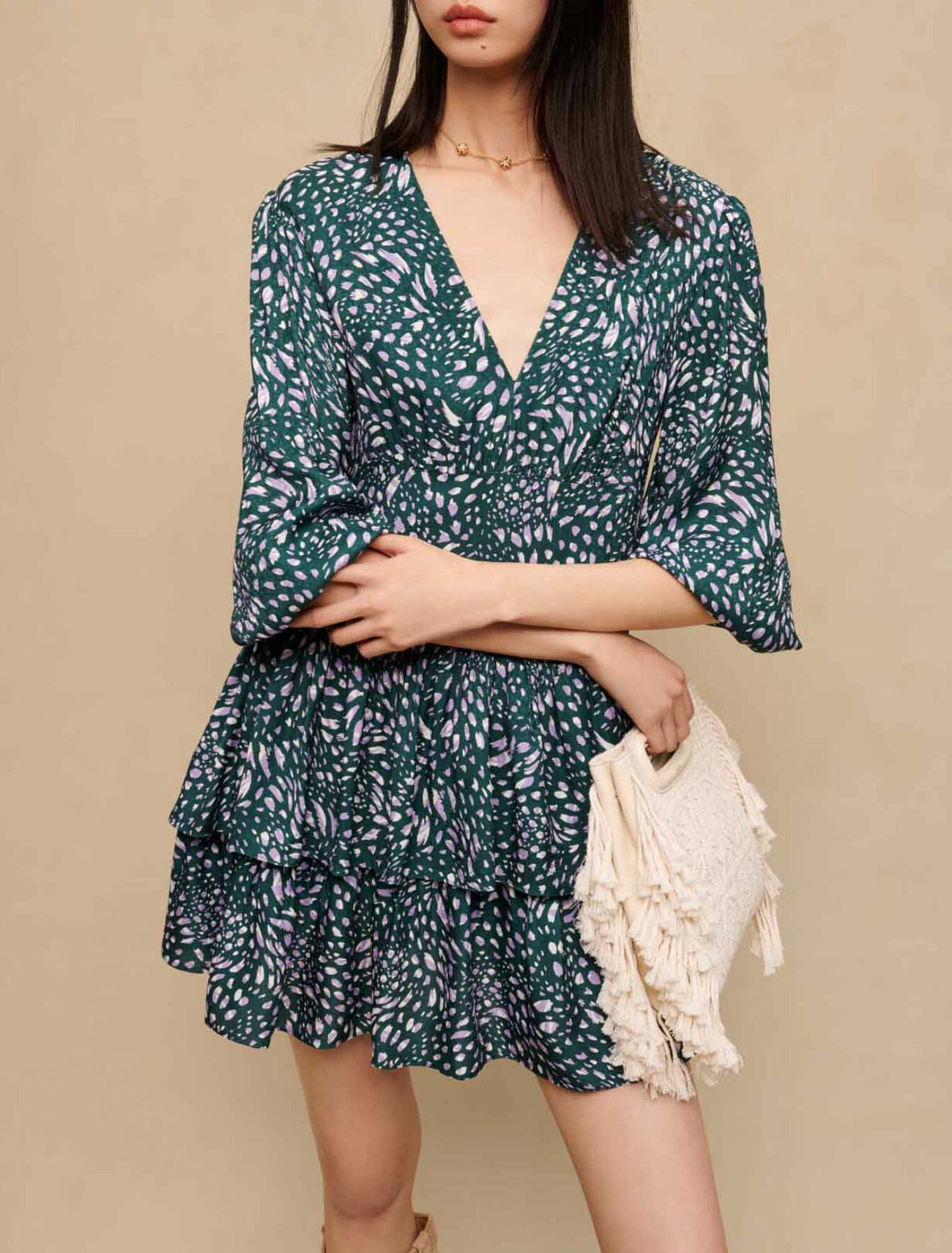 Bedrucktes kurzes Kleid