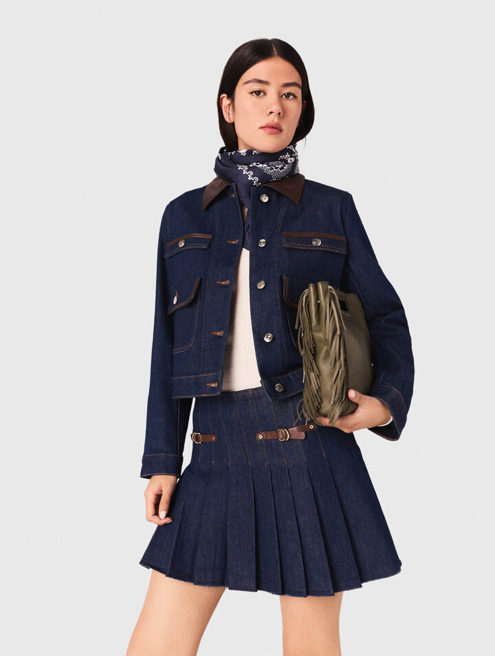 Kurzer Jeansrock mit Futter