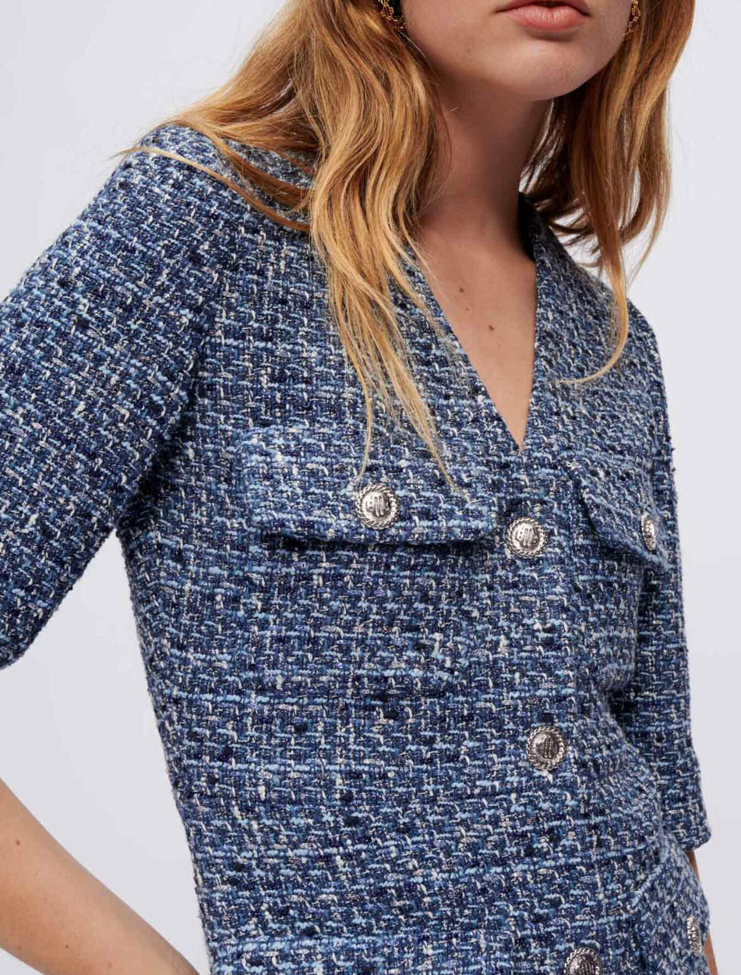 Tailliertes Tweed-Kleid