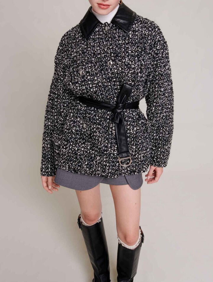 Kurzer Tweed-Mantel