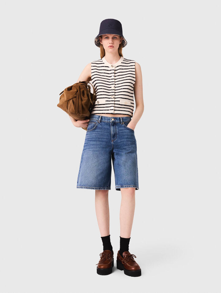 Gestreiftes Top aus Wollmischung