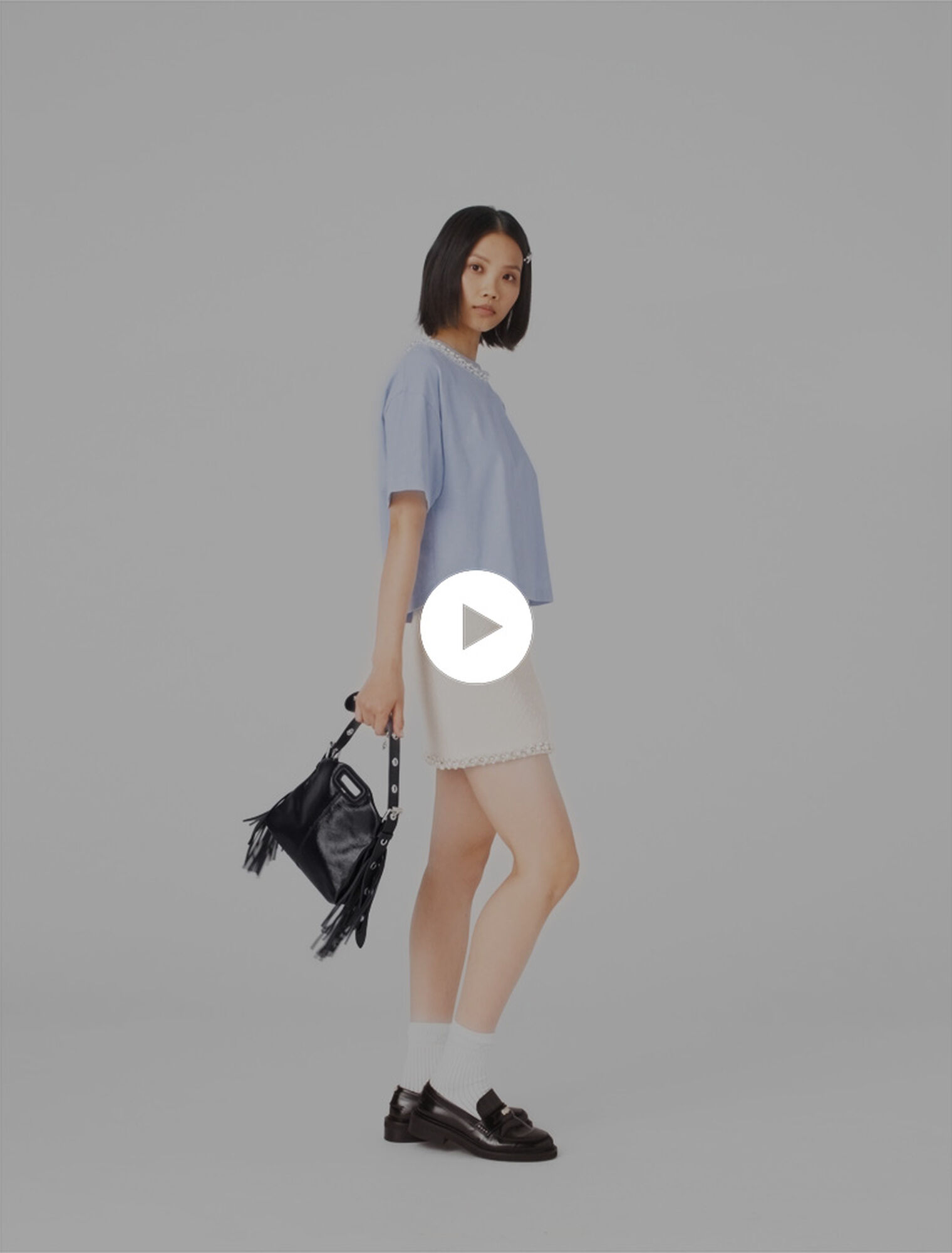 T-Shirt mit Schmuckkragen