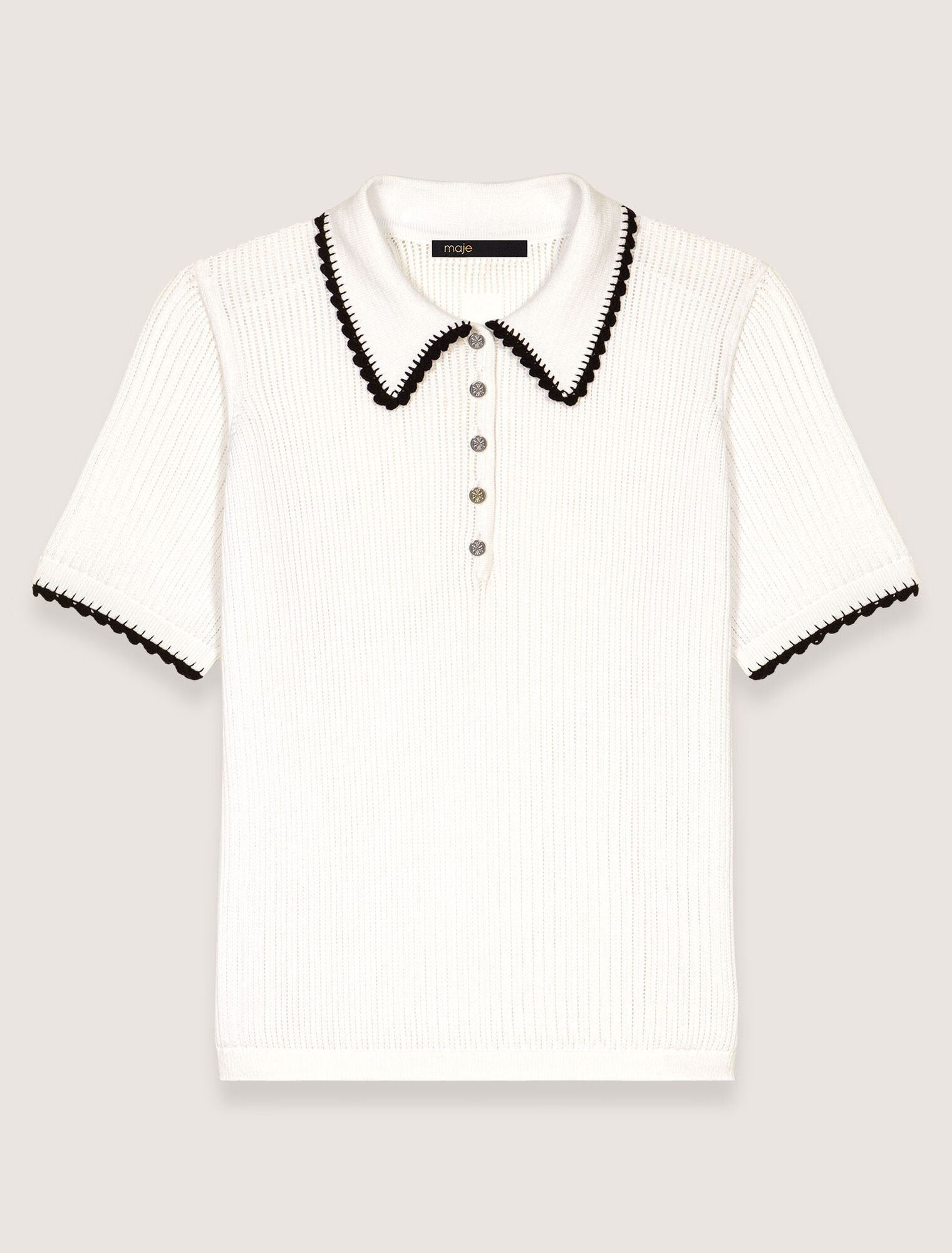 Poloshirt aus Pointelle-Strick