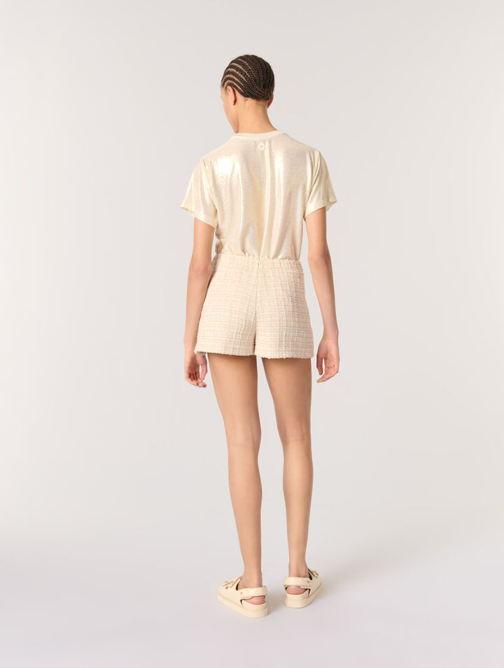 Trompe-l'Oeil-Shorts aus Tweed