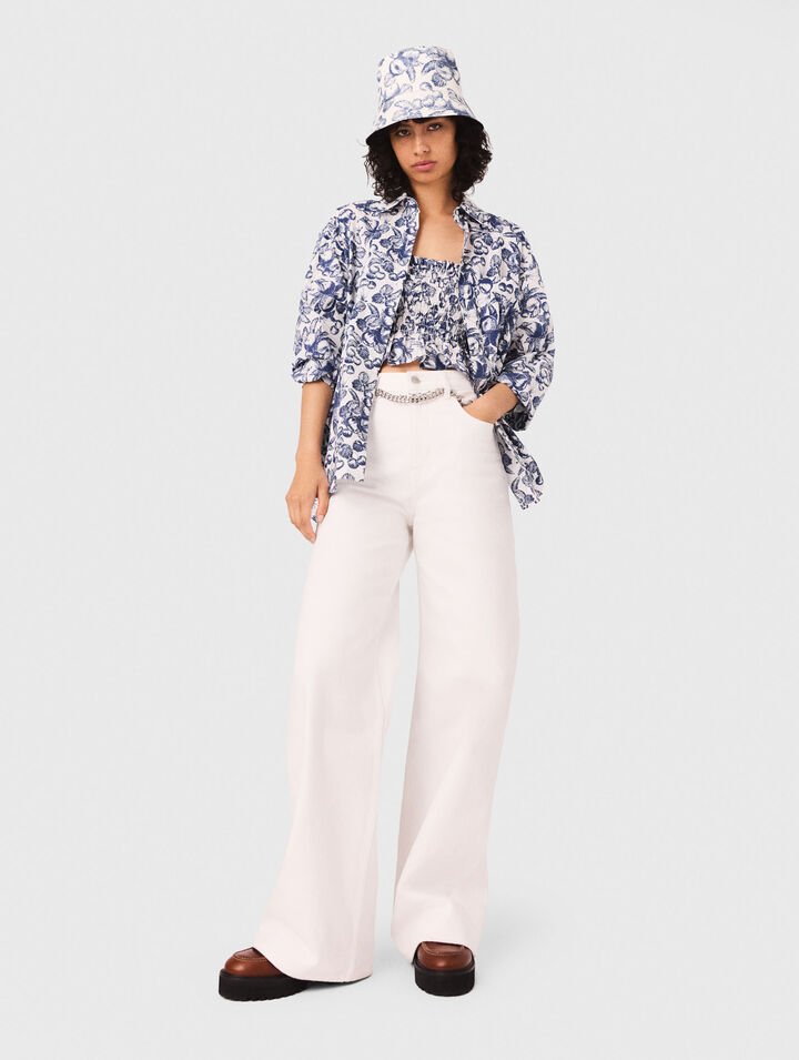 Weite Jeans, hoher Bund