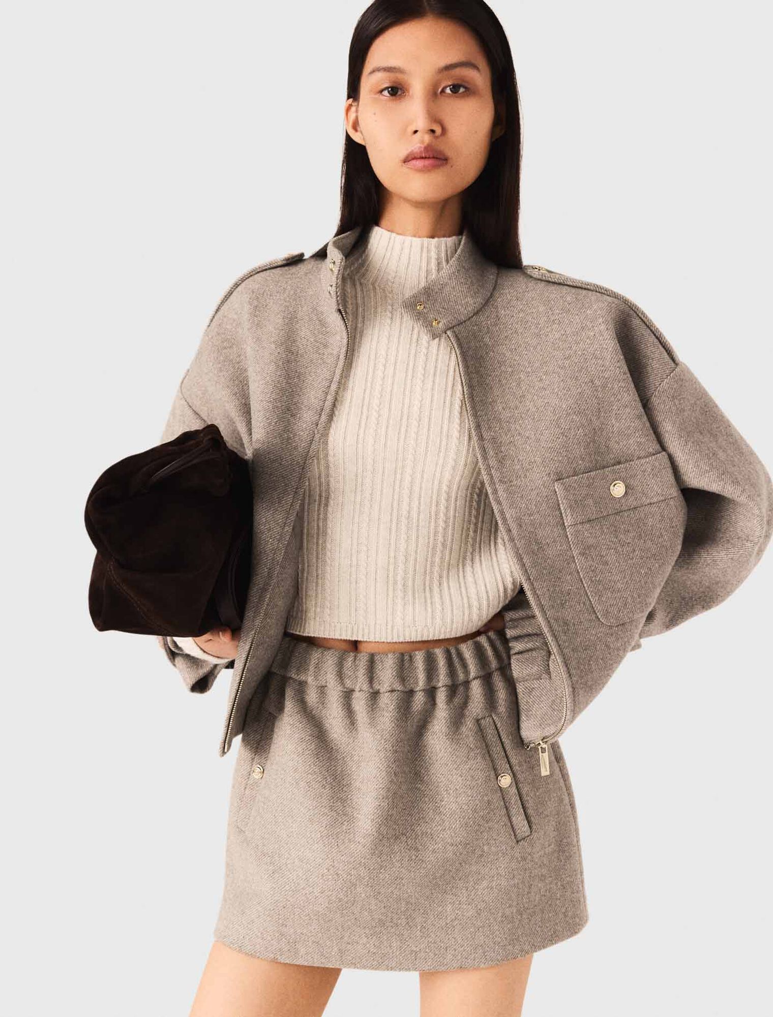Blouson aus Wollmischung