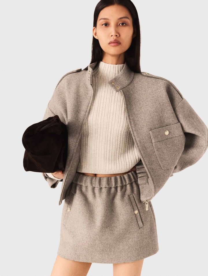 Blouson aus Wollmischung
