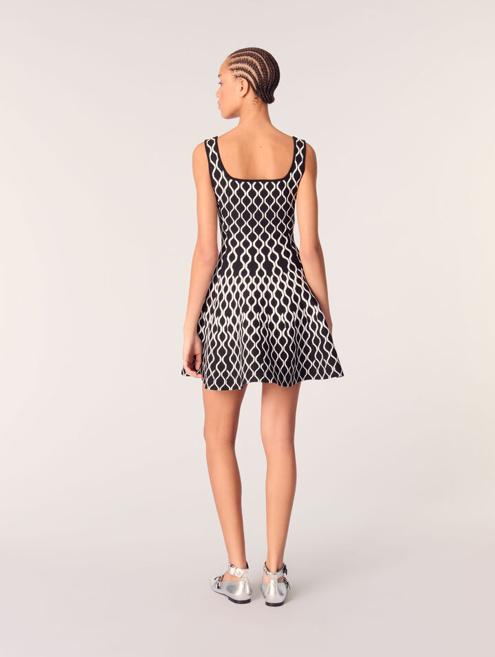 Kurzes Strickkleid mit Motiv