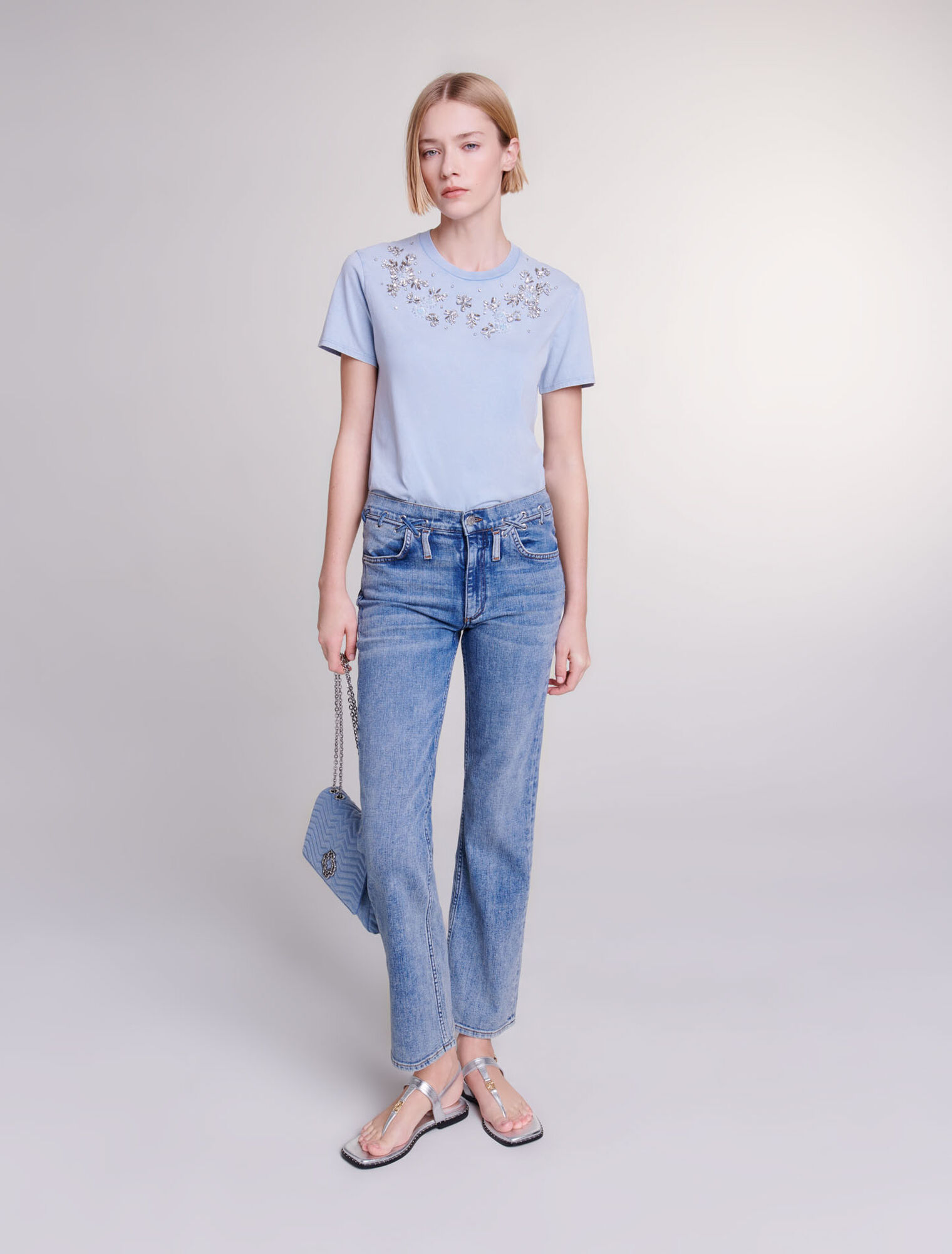 T-Shirt mit Strassbesatz
