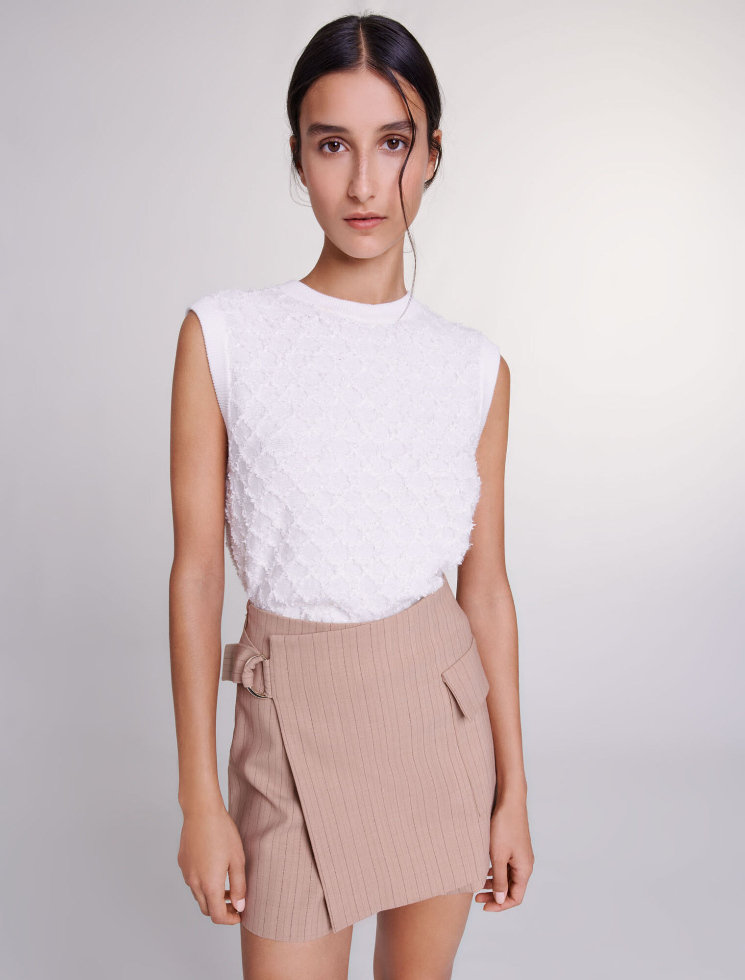 Gestreifte Shorts Trompe-l'Oeil