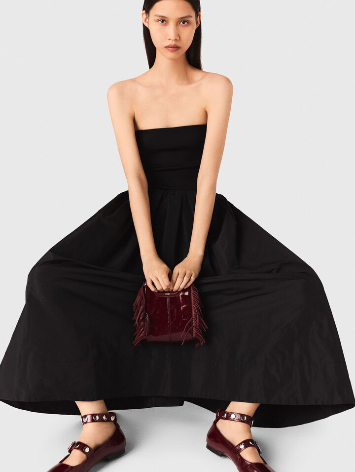 Bustierkleid aus Strick und Taft
