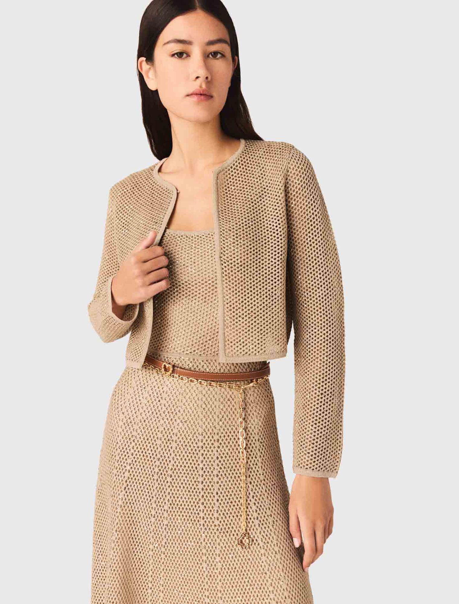 Strick-Cardigan mit Strass