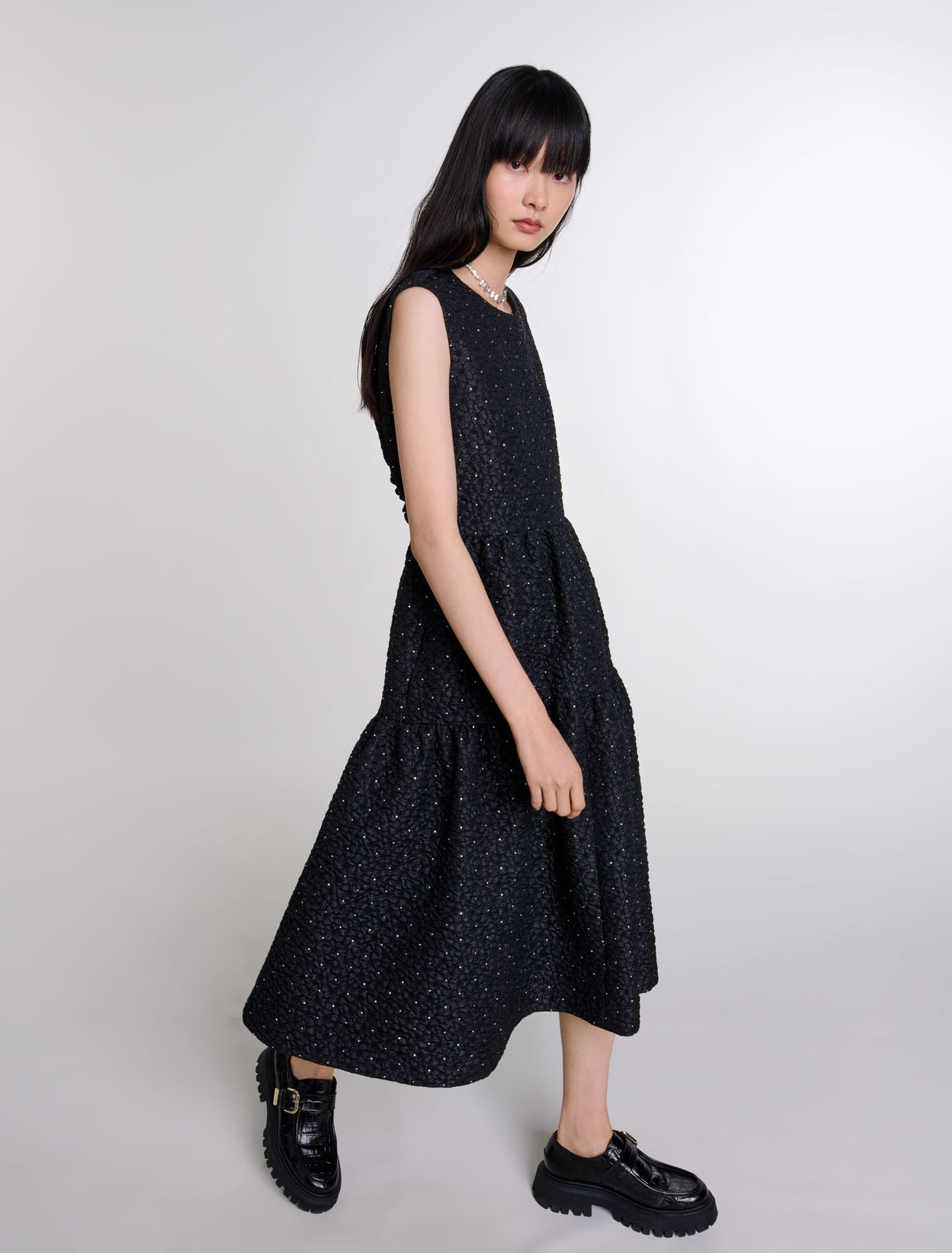 Langes Kleid mit Strass