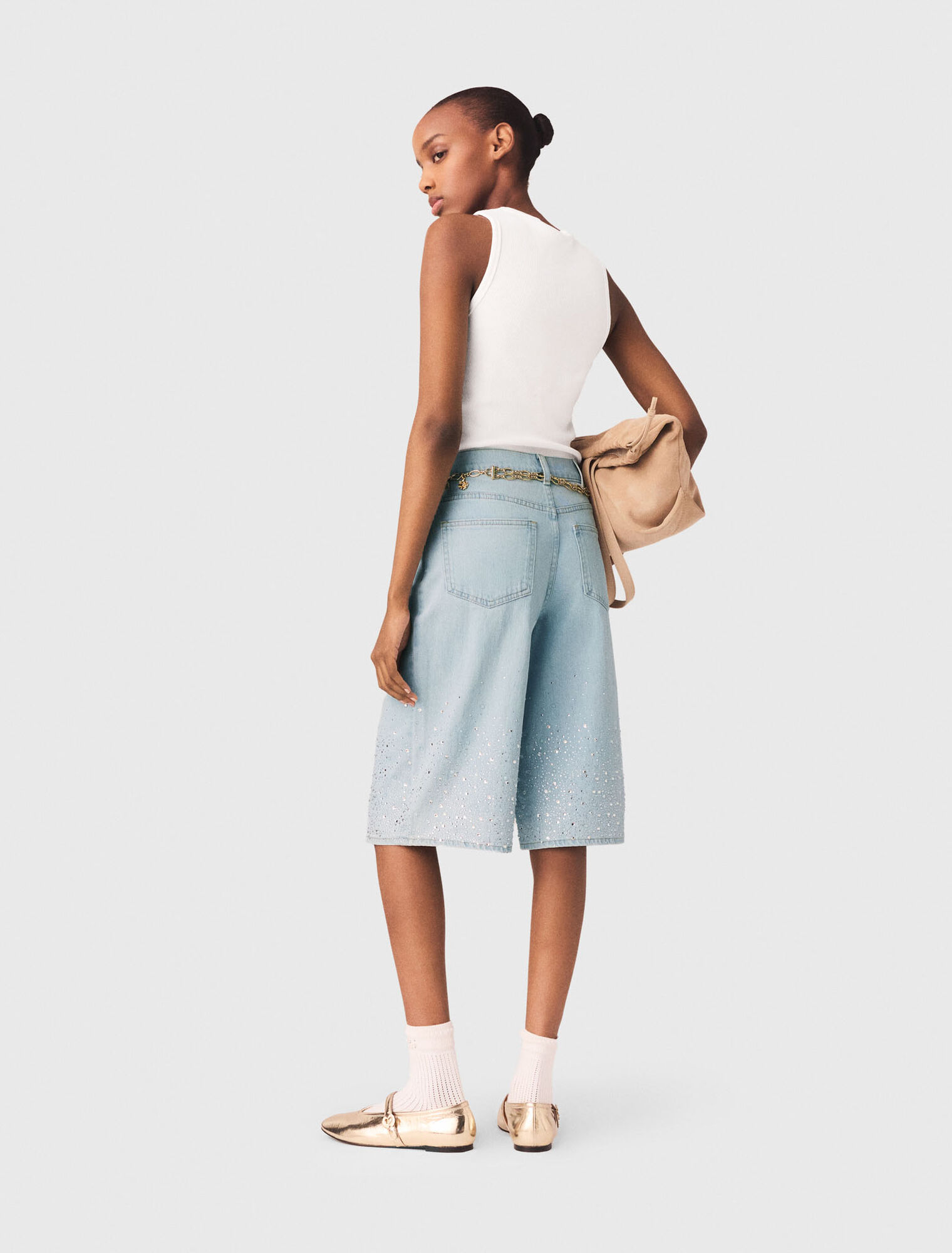 Bermudashorts mit Strass