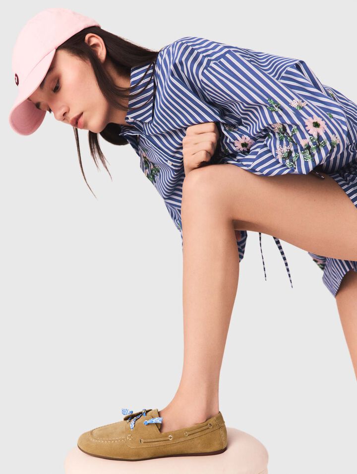 Bootsschuh aus Veloursleder