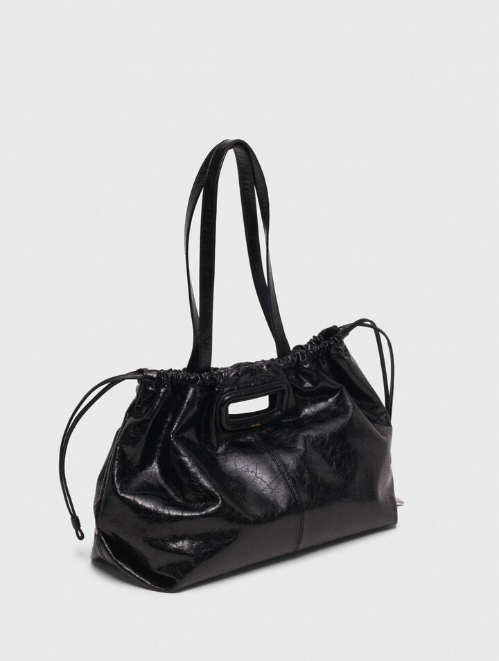 Tote-Tasche M aus Craquelé-Leder