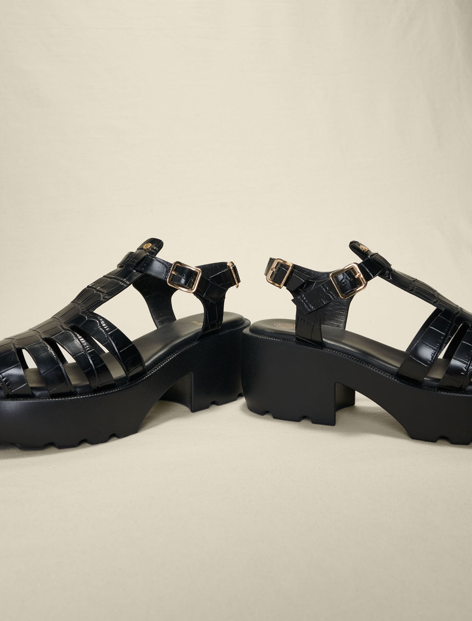 Profilierte Ledersandalen